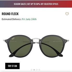 Ray-Ban Round Fleck Black Sunglasses